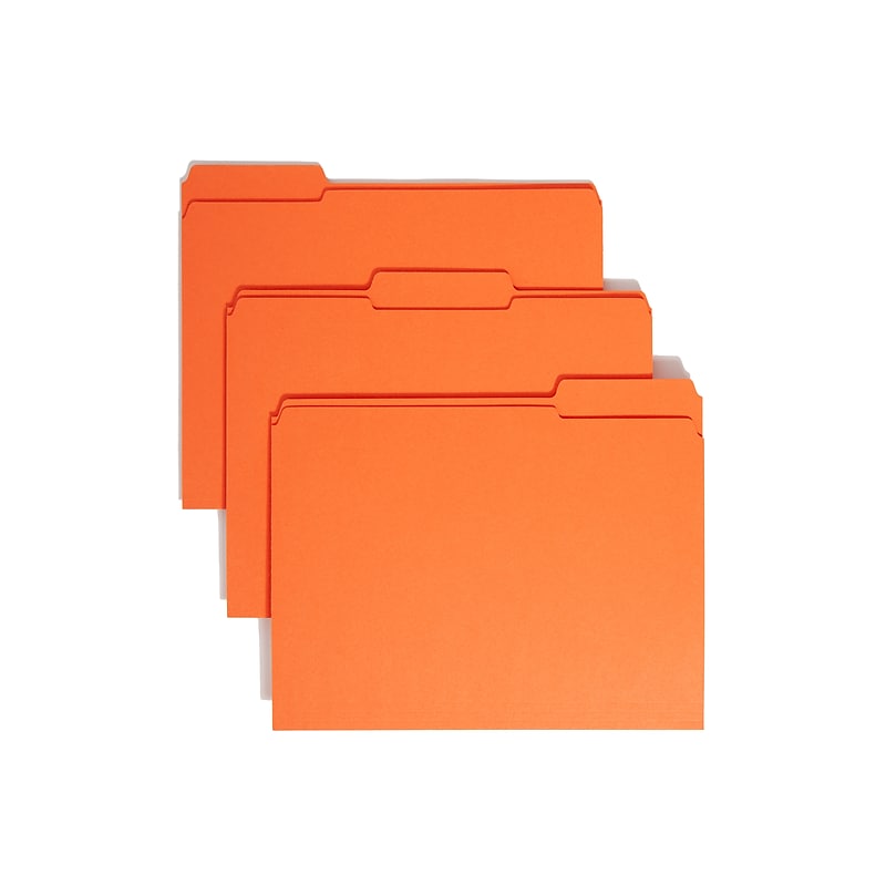 Smead File Folder, 1/3-Cut Tab, Letter Size, Orange, 100/Box (12534) image 1