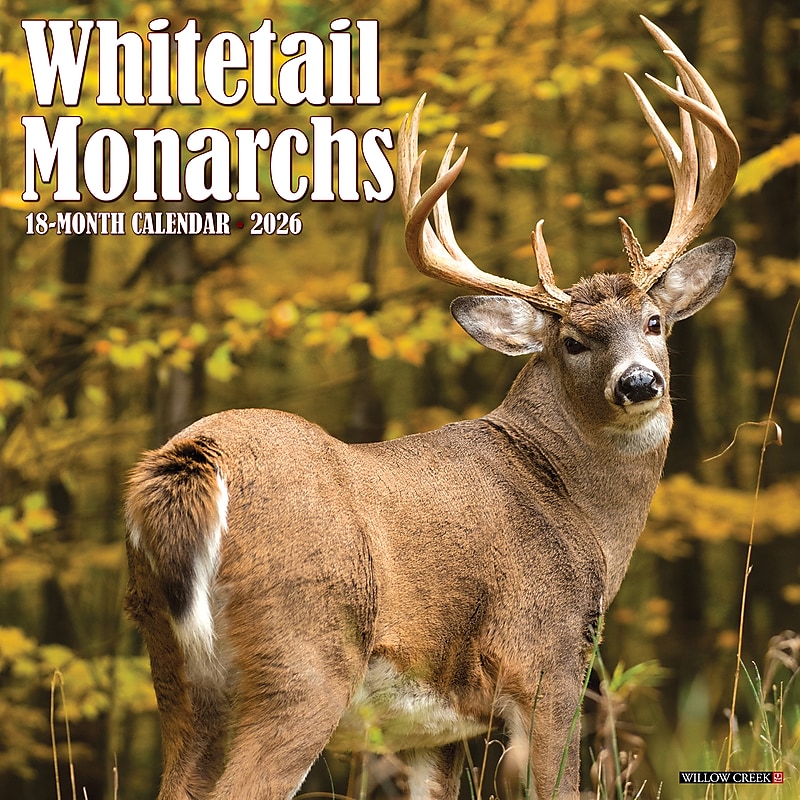 2026 Willow Creek Whitetail Monarchs 12" x 12" Monthly Wall Calendar (53249) image 1