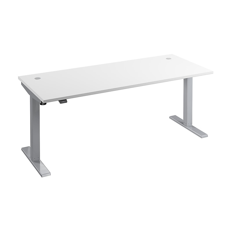Bush Business Furniture Move 40 Series 72"W Electric Height Adjustable Standing Desk, White/Cool Gray Metallic (M4S7230WHSK) image 1