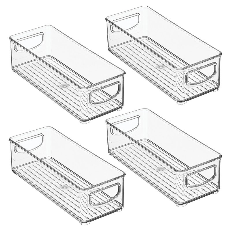 iDESIGN Small Stackable Plastic Storage Bin, Clear, 4/Pack (28417M4) image 1