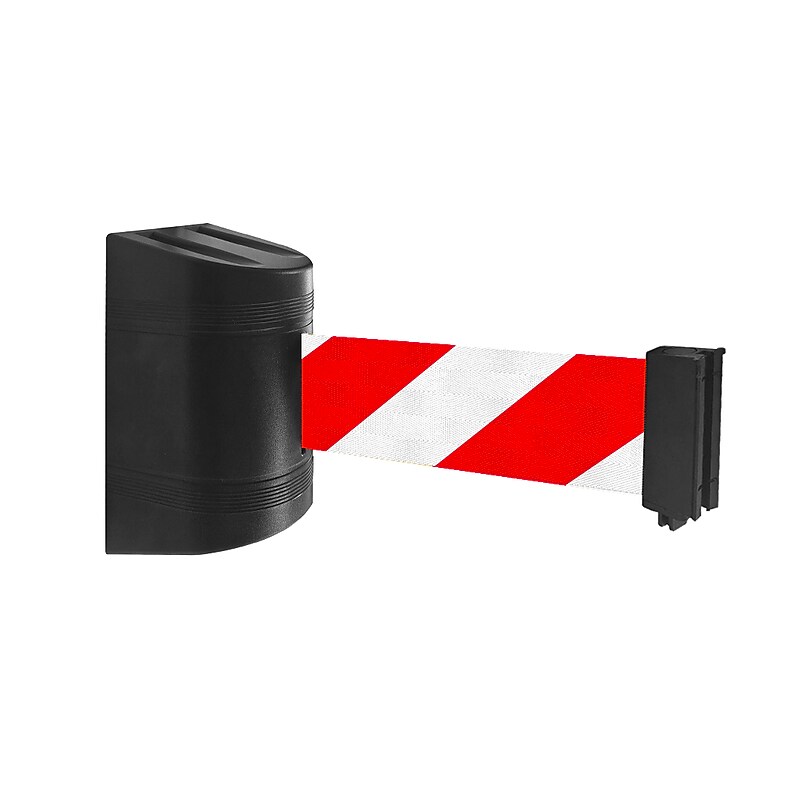 WallPro 300 Wall-Mountable 10' Retractable Belt Barrier, Red/White (WP300B-RW100) image 1