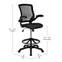 Flash Furniture Nylon Drafting Chair with Footrest and Lumbar Support, Black (BL-ZP-8805D-BK-GG)~#|#~4C61D70D-807F-474D-A717CE86227F3C5E_sc7