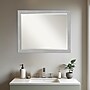 Amanti Art Vista Brushed Nickel Narrow Frame Wall Mirror, 24.75" x 30.75" (A42674960920)~#|#~4C6AADE4-1173-4B04-BBA072C73B8D0977_sc7