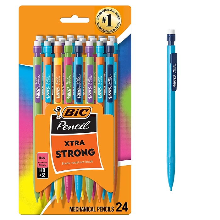 BIC Xtra Strong Mechanical Pencils, 0.9mm, #2 Hard Lead, 24/Pack
