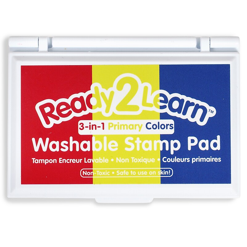 Ready2Learn Washable Stamp Pad 3-in-1, 3.9" x 2.75", Primary Colors (CE-10051) image 1