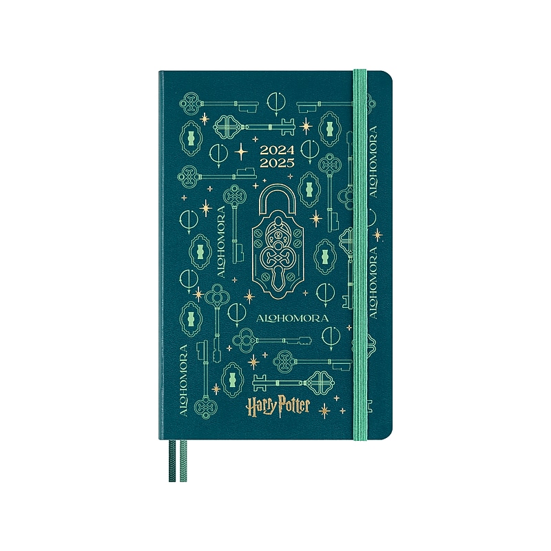 2024-2025 Moleskine Limited Edition Harry Potter Alohomora 5" x 8.25" Academic & Calendar Weekly Planner, Pine Green