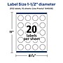 Avery Laser/Inkjet Round Multipurpose Labels, 1 0.5" Dia., 200 Labels/Pack (94506)~#|#~4C78B285-8EAD-4AD4-8B4FEC9C4FAB0ECD_sc7