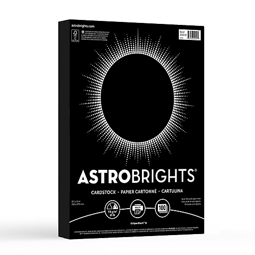 RedAliceページ 26インチ ブラック Astrobrights 65 lb. Cardstock Paper, 8.5