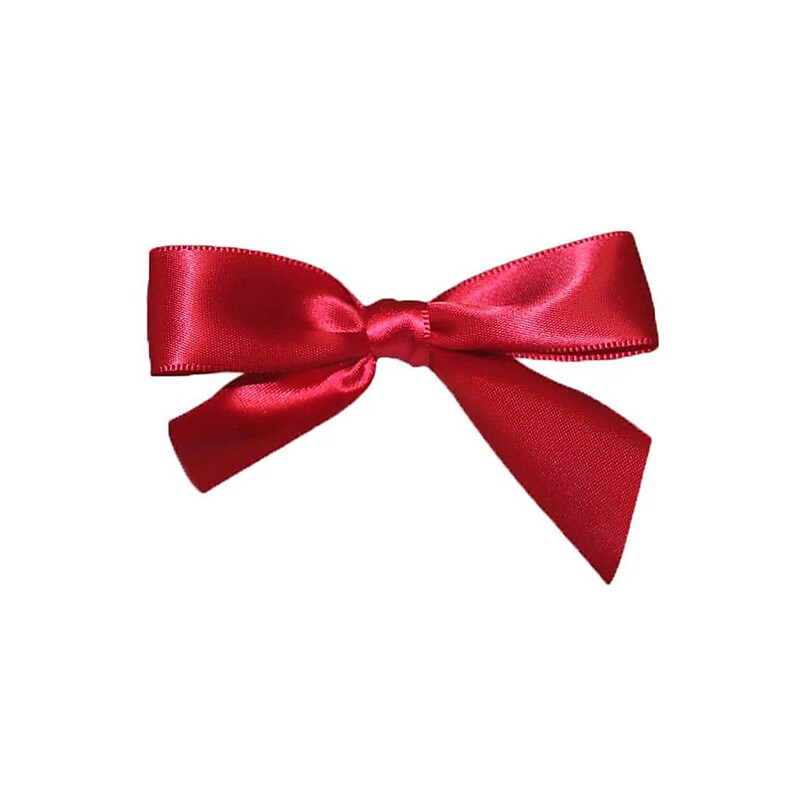 JAM Paper Ribbon Bows, Scarlet Red, 100/Pack (52640349199) image 1
