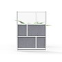 Luxor Modular Room Divider Starter Wall, 70"H x 53"W, Gray PET/Frosted Acrylic (MW-5370-FCG)~#|#~4C922802-0A52-42B8-97A4A77D6AC257CF_sc7