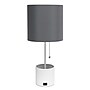 Creekwood Home 18.5" LED Table Lamp with USB Port, White/Gray (CWT-1007-GW)~#|#~4CA071F0-00CD-4888-80D955B82FD2751A_sc7