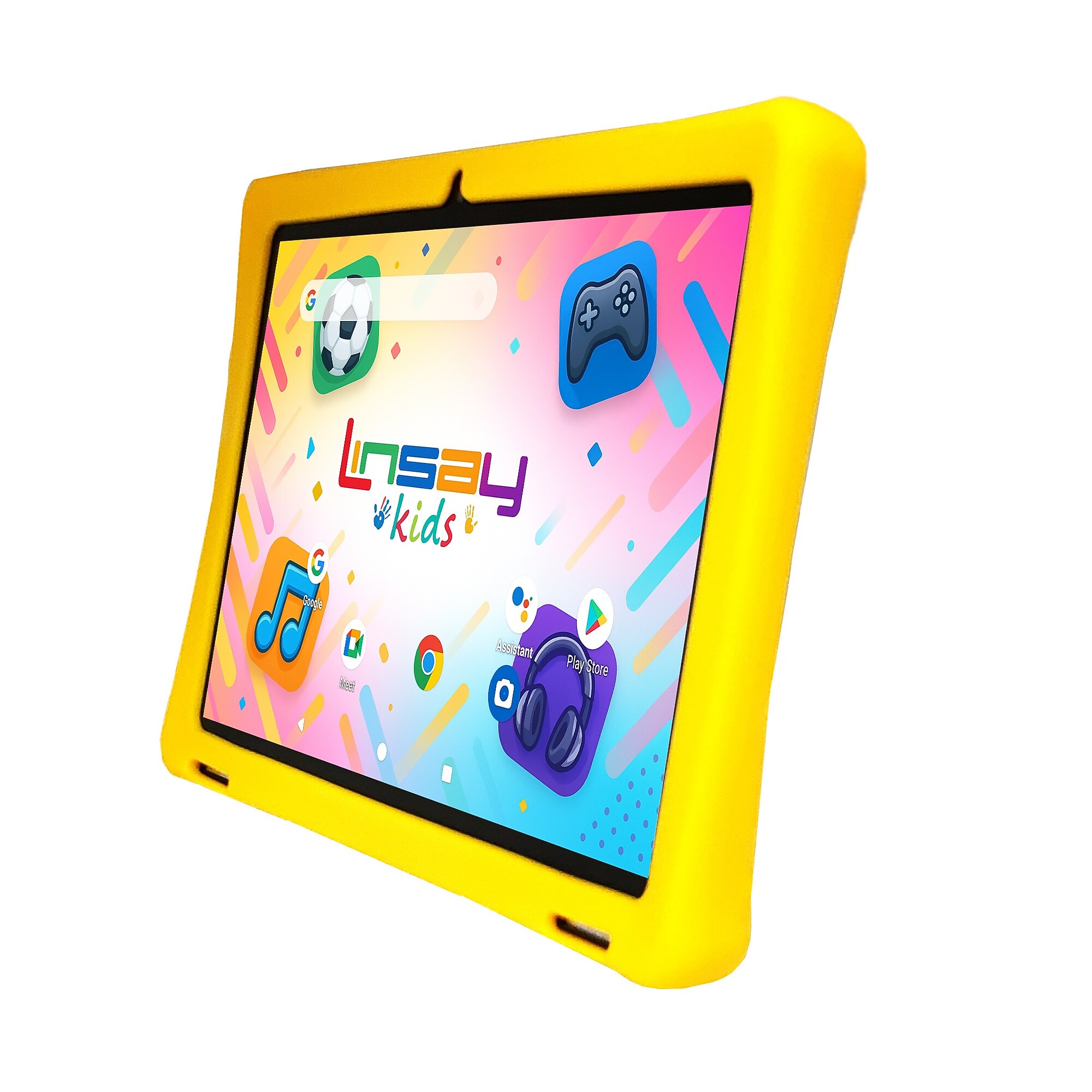 Linsay 10.1″ Tablet, Wi-Fi, Octa Core, 256GB eMMC, Android 15, with Yellow Kids Defender Case and LED Backpack Yellow Sansujyuku sansujyuku.com