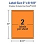 Avery Rectangle Multipurpose Labels, 5" x 8-1/8", Bright Orange, 20/Pack (94259)~#|#~4CA782A1-9DD0-4EE2-92DCBBE9D089BC43_sc7