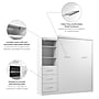 Bestar Nebula Queen Murphy Bed and Closet Organizer with Drawers (90W), White (25982-000017)~#|#~4CA9FC34-941C-4C32-95243ADA4556315B_sc7