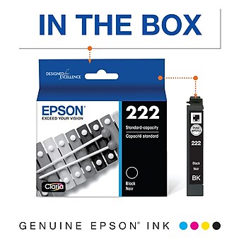 Epson 222 Black Standard Yield Ink Cartridge (T222120-S)