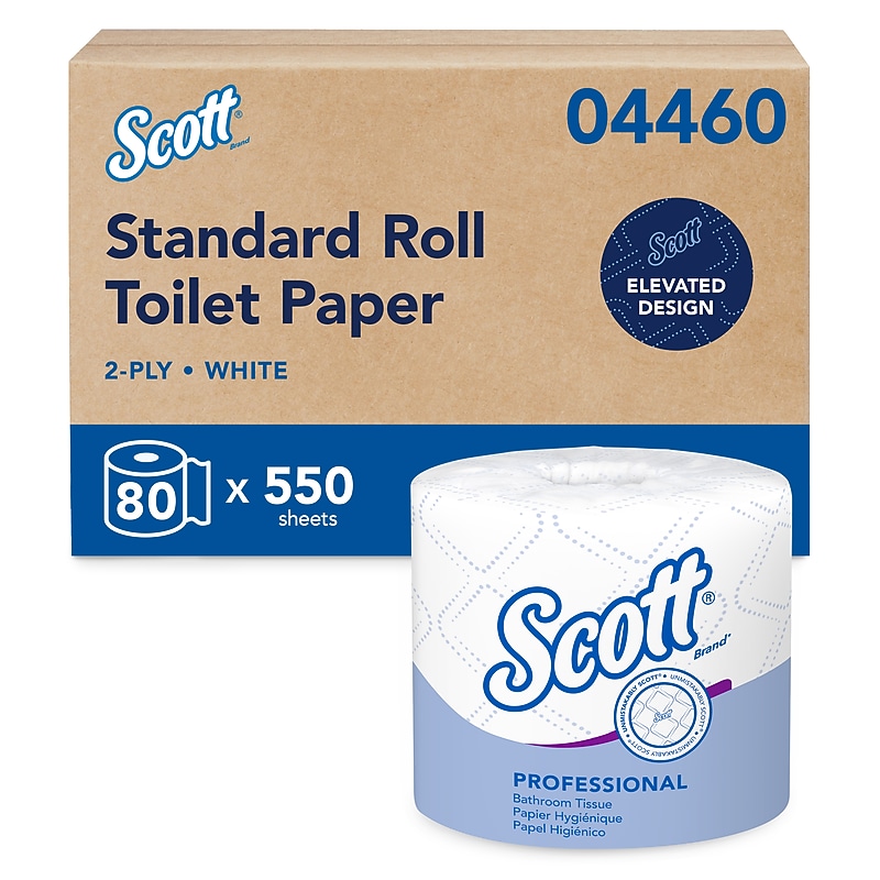 Scott Professional Recycled Toilet Paper, 2-ply, White, 550 Sheets/Roll, 80 Rolls/Carton (04460) image 1