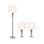 Lalia Home Perennial 62"/27.25" Brushed Nickel Three-Piece Floor/Table Lamp Set with Tapered Shades (LHS-1008-BN)~#|#~4CB5AAFA-0C95-4181-98234C113E08036B_sc7
