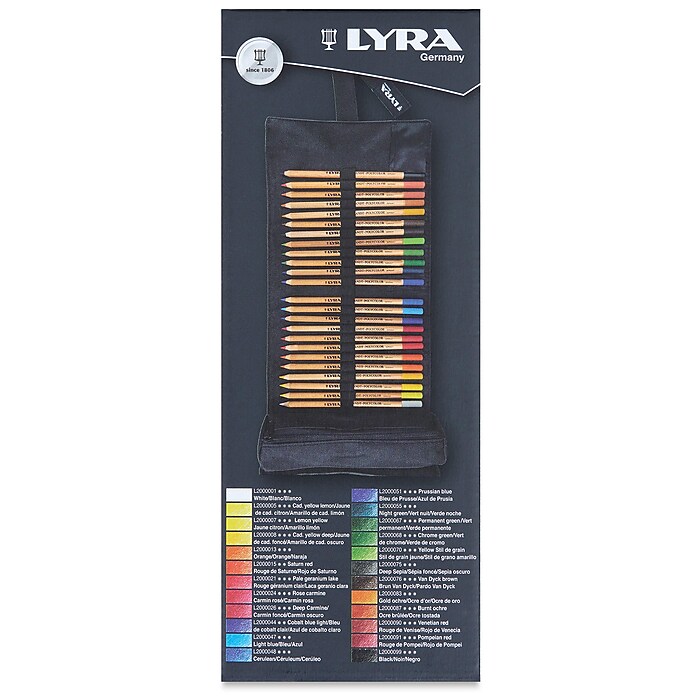 Lyra Rembrandt Polycolor Colored Pencil Roll, Assorted Colors, 24
