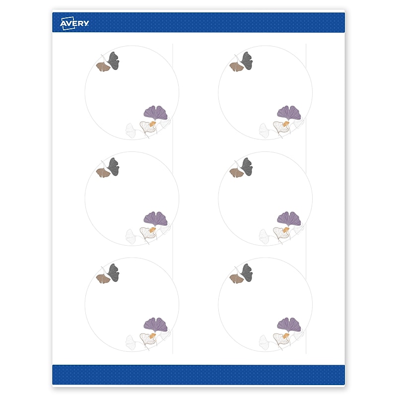 Avery Laser/Inkjet Circle Multipurpose Labels, 3" Dia., White, 60/Pack (S00F49) image 1