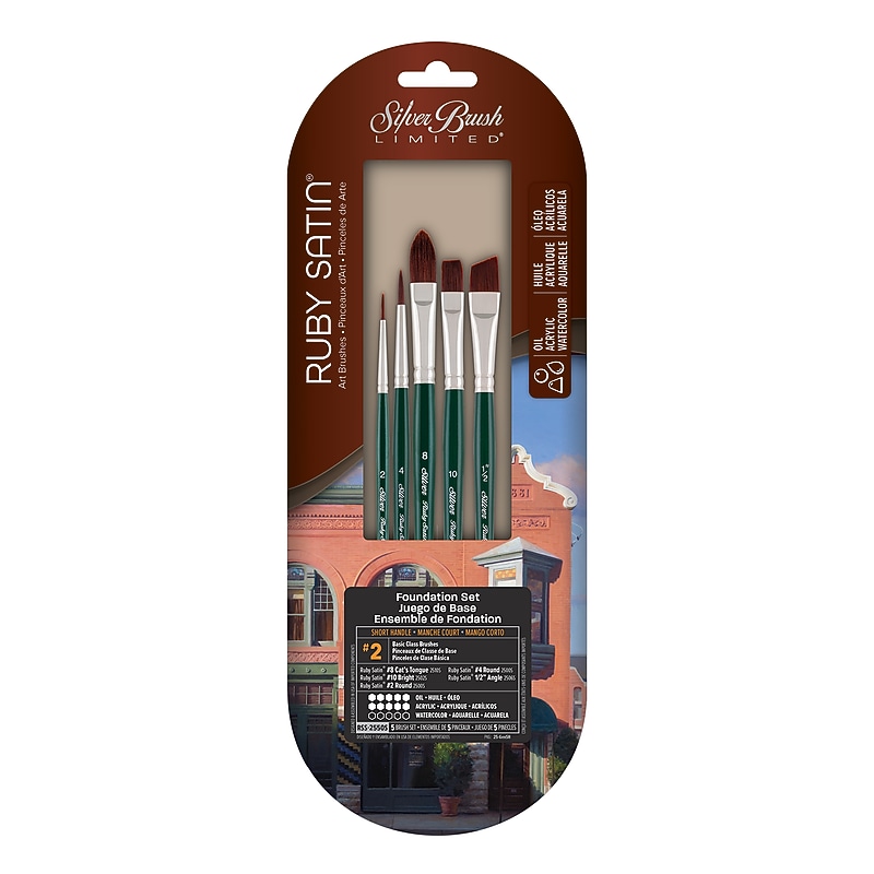 Silver Brush Ruby Satin 5-Piece Foundation SH Brush Pack (SLVRSS2550S) image 1