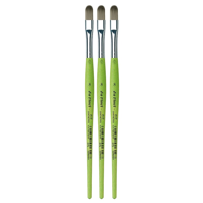 da Vinci FIT Synthetics Acrylic & Tempera Student Filbert Brush, 3 /Pack (DVXVA3758-3) image 1
