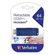 Verbatim 64GB USB 2.0 Flash Drive, Blue (98658)