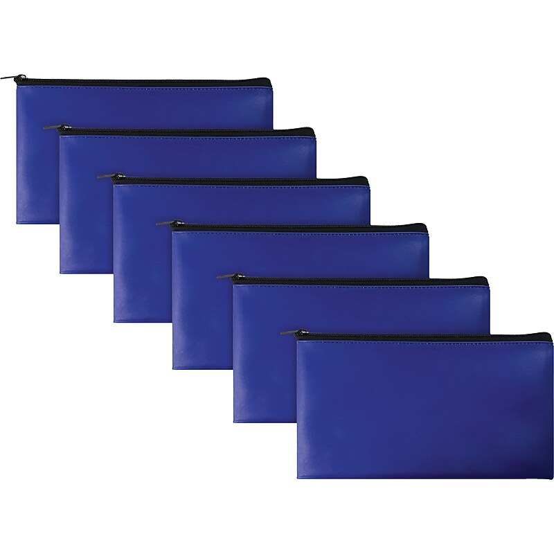 Better Office Security Bank Deposit Bag, 1-Compartment, Blue, 6/Pack (24006-6PK) image 1
