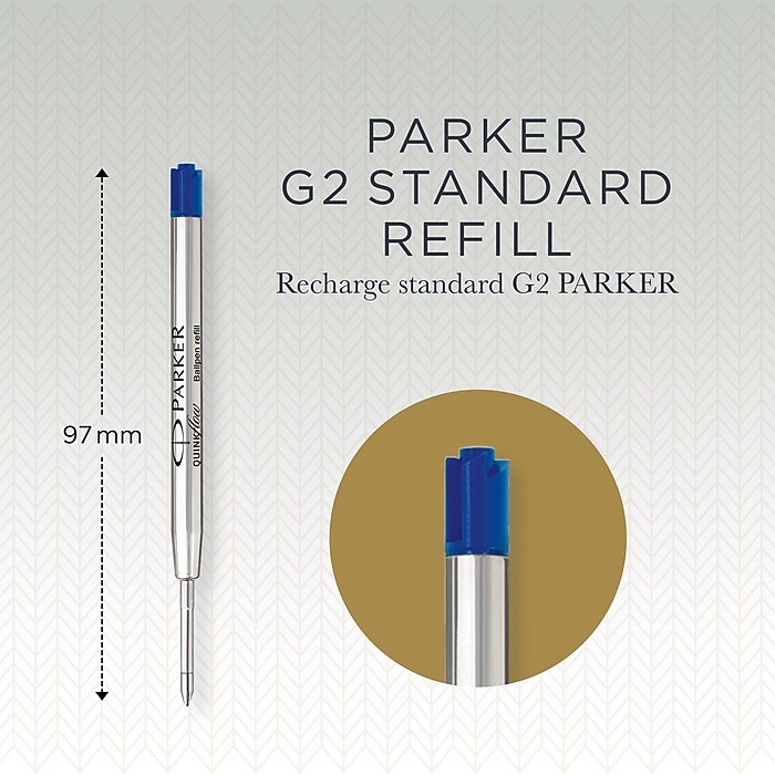 Parker Quinkflow Ballpoint Pen Refill, Blue Ink, 10/Pack (2119154