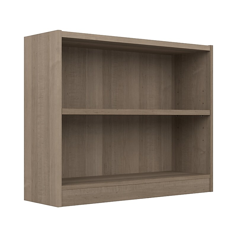Bush Furniture Universal 30"H 2-Shelf Bookcase with Adjustable Shelf, Ash Gray Laminated Wood (WL12426) image 1