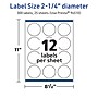 Avery TrueBlock Laser/Inkjet Circle Multipurpose Labels, 2.25" Dia., White, 300/Pack (94510)~#|#~4CCFCD45-4BF5-46AF-8381FA857024562E_sc7