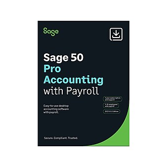 Sage 50 Pro Accounting with Payroll for 1 User, Windows, Download (PROSP2023ESDCSRT)