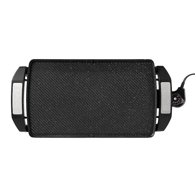 THE ROCK by Starfrit 16.5" x 9.75" Electric Reversible Griddle, Black (024427-002-0000) image 1