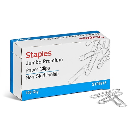 Staples Jumbo Paper Clips, 1.75", Heavy‑Duty, Non‑Skid, 100 Pack – Secure Grip Clips for Thick Documents & Files~#|#~4CD52B8F-74E3-4AA3-85BEF8E52783D6C7_sc7