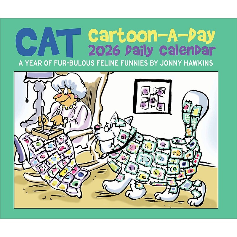 2026 Willow Creek Cat Cartoon-A-Day by Jonny Hawkins 6.2" x 5.4" Day-to-Day Calendar (54031) image 1