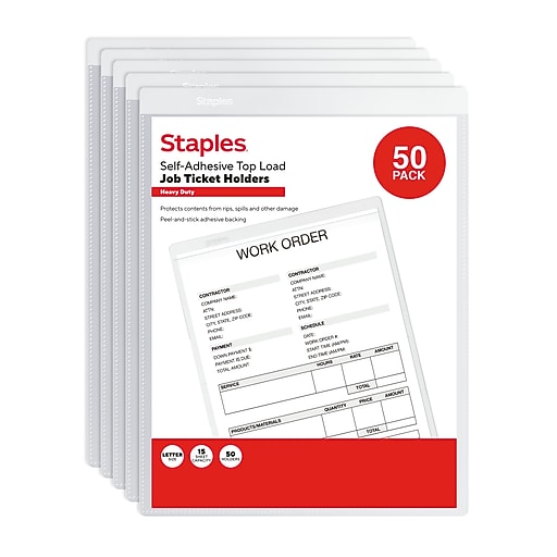 9x12 Plastic Sleeves 10 Pack Job Ticket Holders 9x12 With Straps - Plastic Document Sleeves With Dry Erase Markers & Eraser Sleeves For Paper