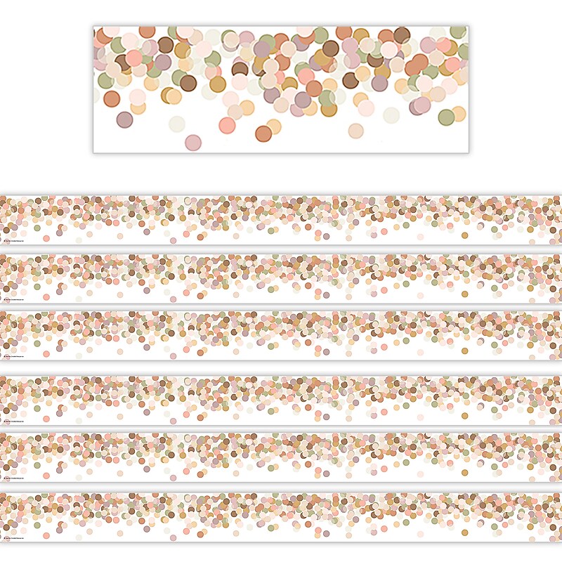 Teacher Created Resources Calming Confetti Straight Border Trim, 3" x 2.92', 12/Pack, 6 Packs/Bundle (TCR6775-6) image 1