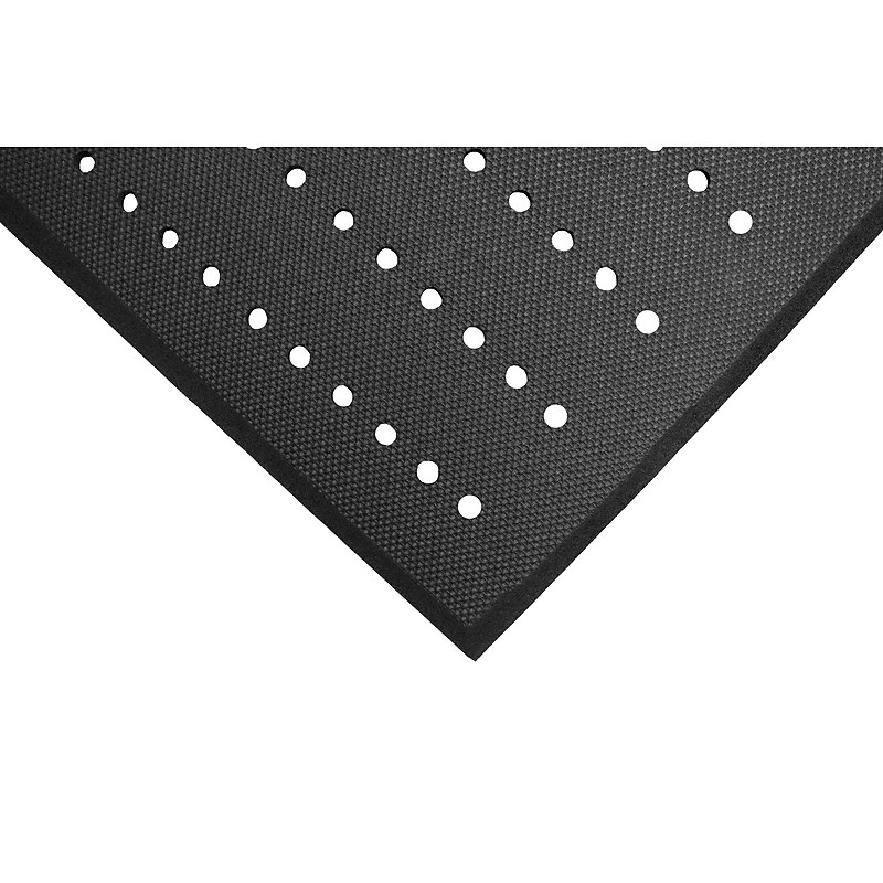 M + A Matting Cushion Complete Anti-Fatigue Commercial Drainage Floor Mat, 3' x 5', Black (496035900) image 1