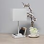 Simple Designs Rectangular Multi-Use 1 Light 15.3" LED Table Lamp with 2 USB Ports and Charging Outlet, White (LT1110-WOW)~#|#~4CE70776-43A0-42D4-ADAD4D0A1A054F7F_sc7