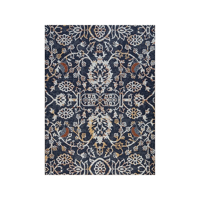 Anji Mountain Rug'd Robin Carpet & Hard Floor Chair Mat, 36" x 48", Gray/Orange (AMB9018) image 1