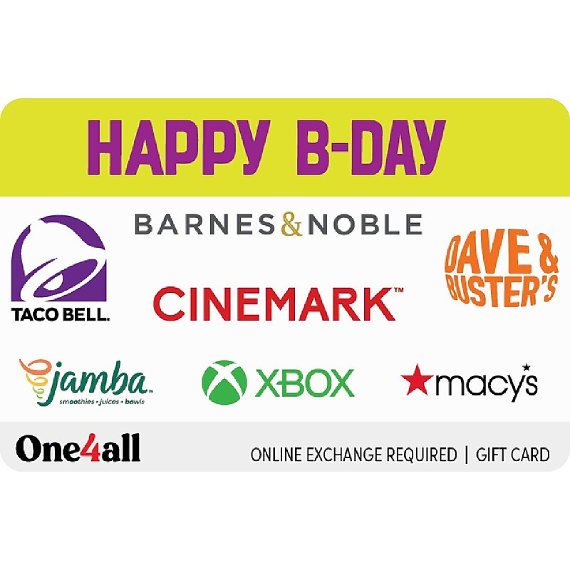 Happy B-Day $25.00 Gift Card, Email Delivery (1018588B2500) image 1
