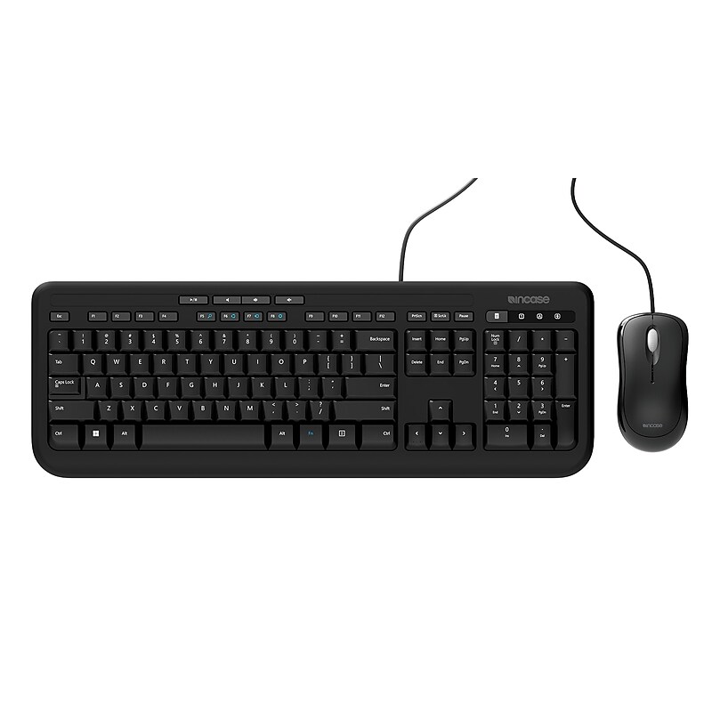 Incase Wired Desktop 600 Designed by Microsoft Keyboard and Optical Mouse Combo, Black (APB-00001) image 1