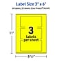 Avery Laser/Inkjet Rectangle Multipurpose Labels, 3" x 6", Neon Yellow, 60/Pack (94249)~#|#~4D003BDA-FC5E-4298-8D19CD36F7B2E762_sc7