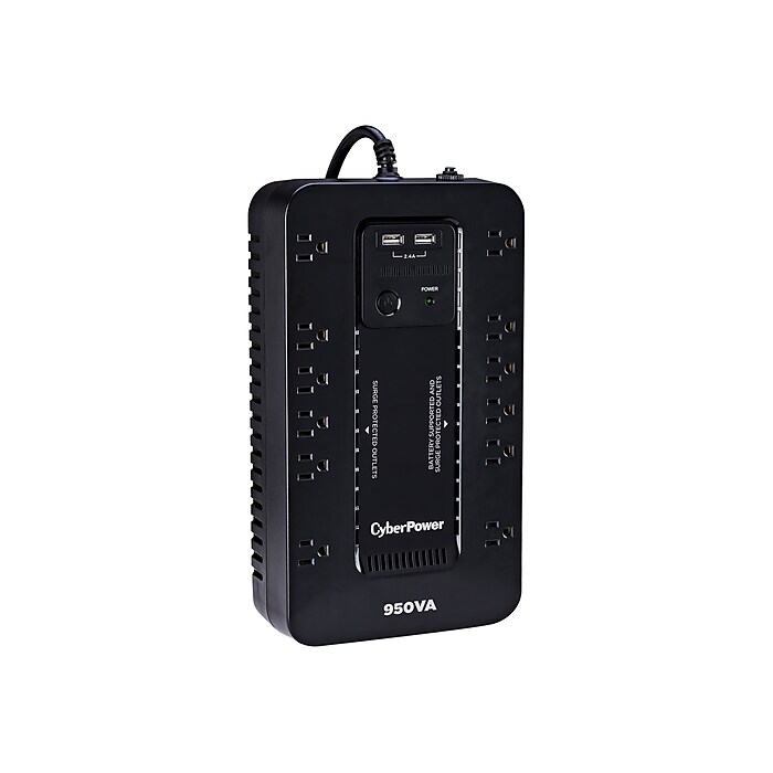CyberPower 950 VA Battery Backup UPS 12 Outlets Black SX950U Staples