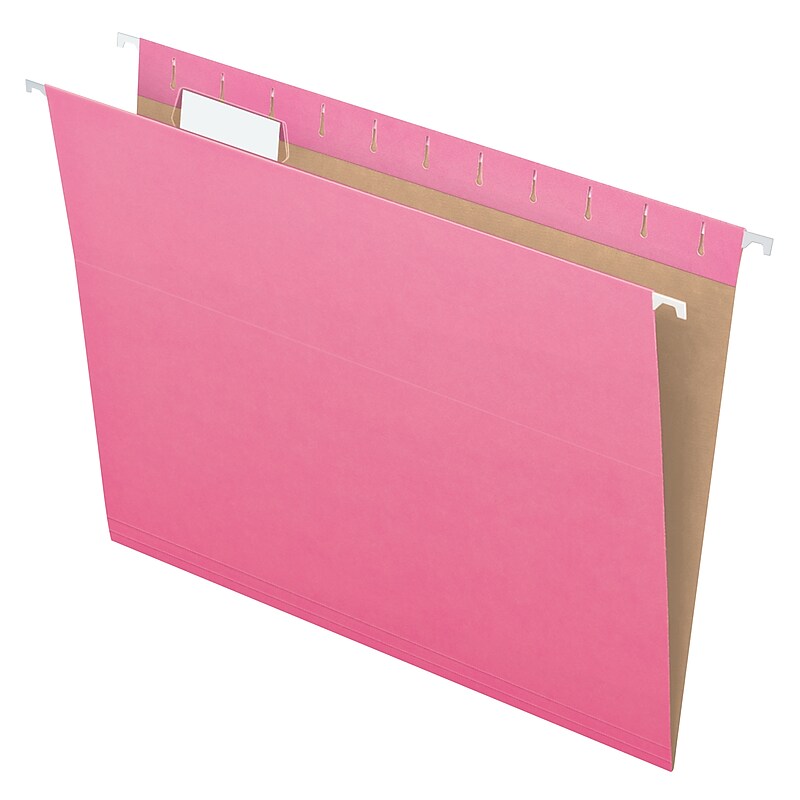 Pendaflex Hanging File Folder, 1-Tab, Letter, Pink, 10/Box (81609EE) image 1