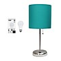 Creekwood Home Oslo 19.5" LED Table Lamp with USB Port, Brushed Steel/Teal Shade (CWT-2012-TL-LB)~#|#~4D0DB91A-3E8A-4C50-B5EA58078AD8FA9A_sc7