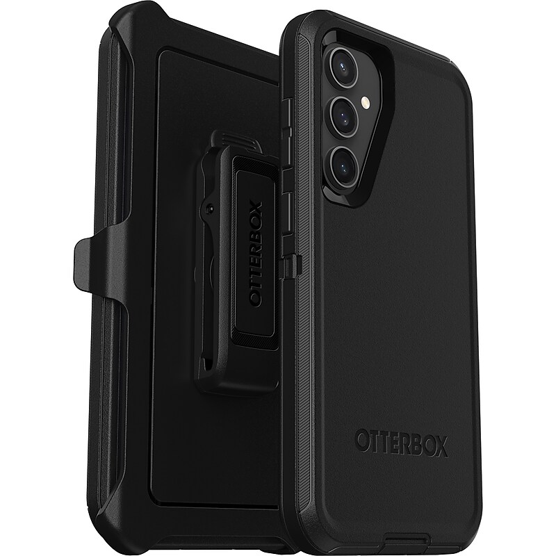 OtterBox Defender Holster Case for Galaxy S23 FE, Shock Absorbing, Black (77-94283) image 1
