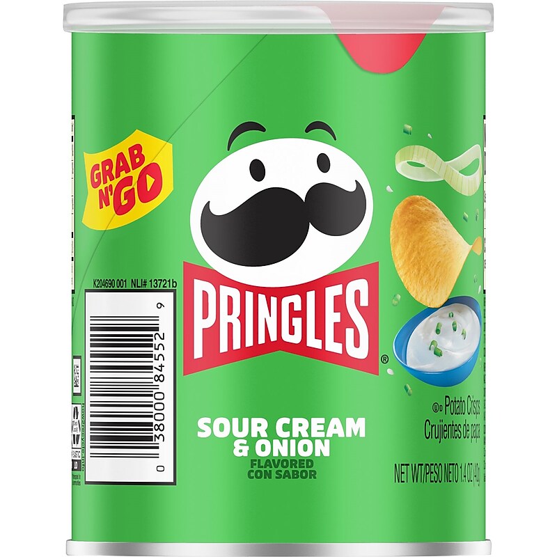 Pringles Grab & Go Sour Cream & Onion Crisps, 1.4 oz., 12/Carton (PRINGLES84557) image 1