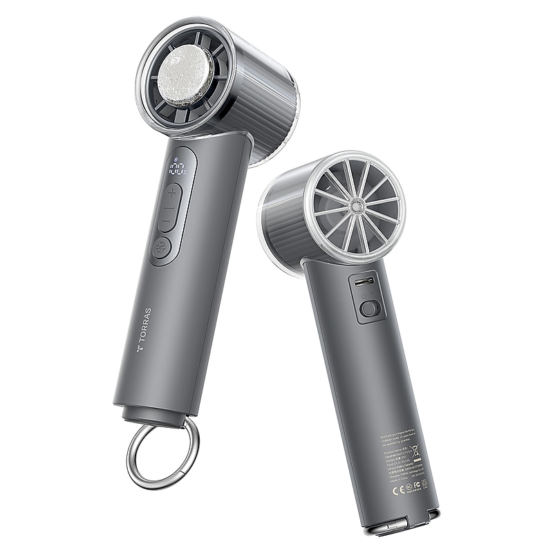 TORRAS COOLiFY iva Handheld High-Speed Portable Fan with 4,900-mAh Battery, 3-Speed, Charcoal (00FS1001) image 1