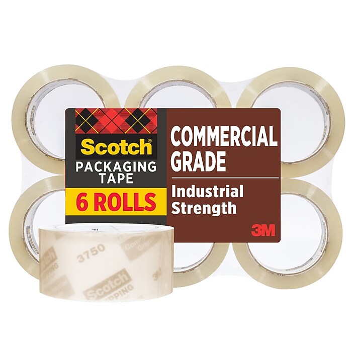 Universal 73000 Quiet Carton Sealing Tape 2 x 100 Yards 3 Core Clear Six per Box