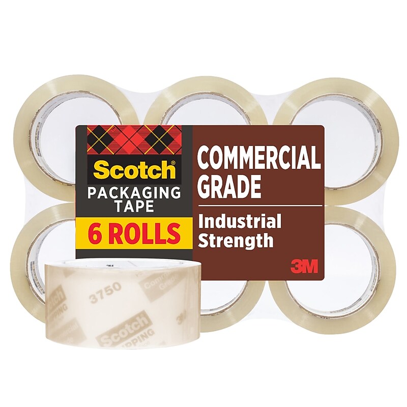 Scotch Heavy Duty Packing Tape, 1.88" x 54.6 yds., Clear, 6/Pack (3750-6) image 1